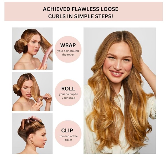 OPEN BOX NEW Kitsch * Jumbo Satin Heatless Curling Rods * 4pcs * Rosewood - Picture 6 of 14